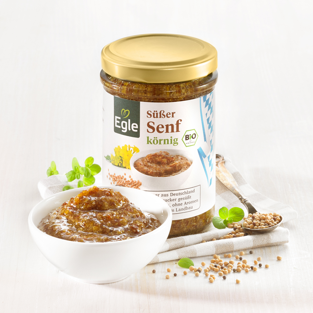 Bio Süßer Senf körnig 2 x 160ml Bio Süßer Senf körnig 2 x 160ml