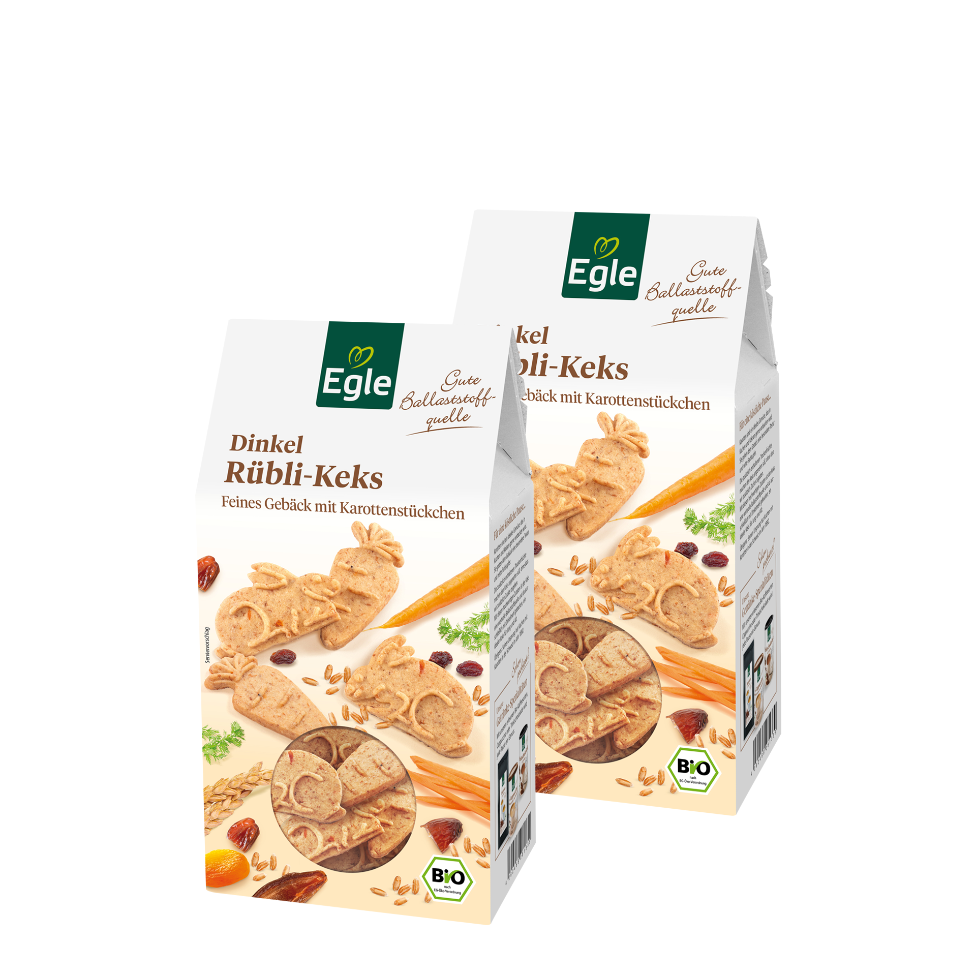 BIO Dinkel-Rübli-Kekse, 2 x 150 g