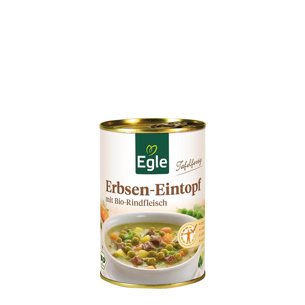 Bio Erbsen-Eintopf mit Rindfleisch, 400 g