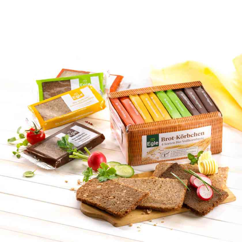 BIO Brotkörbchen mit 4 Vollkorn-Brotsorten, 500 g