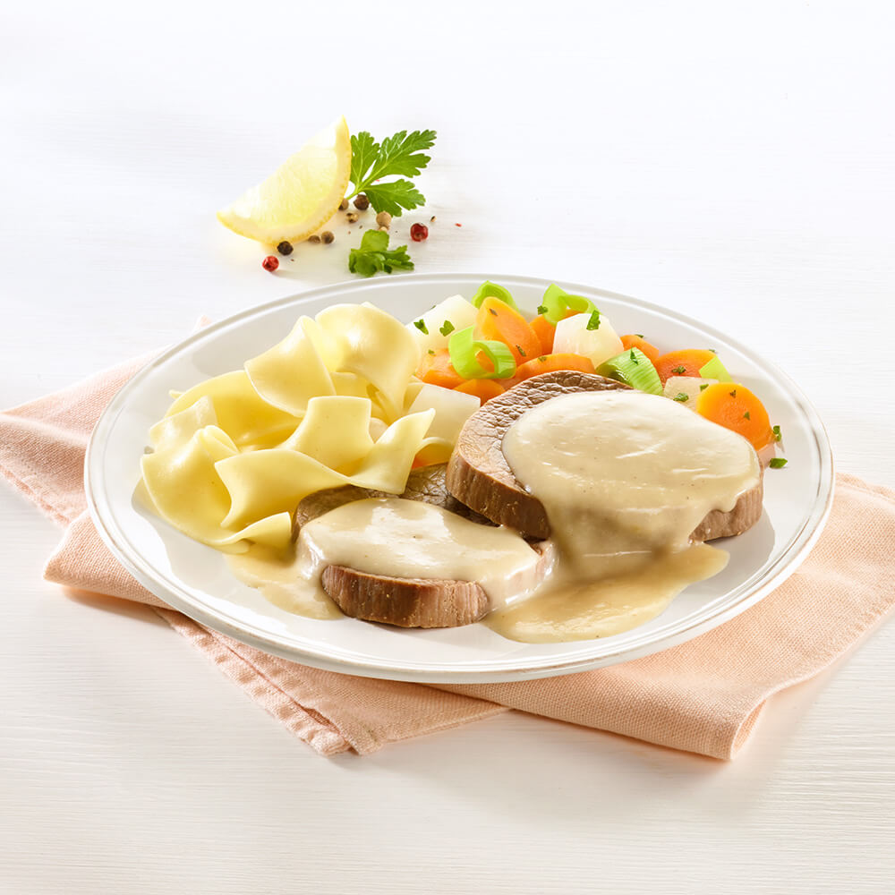 Bio Rinderbraten in einer hellen Meerrettichsauce, 400 g