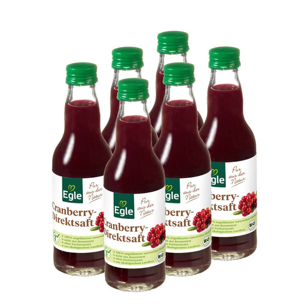 Bio Cranberry-Direktsaft, 6 x 200 ml - Aktion