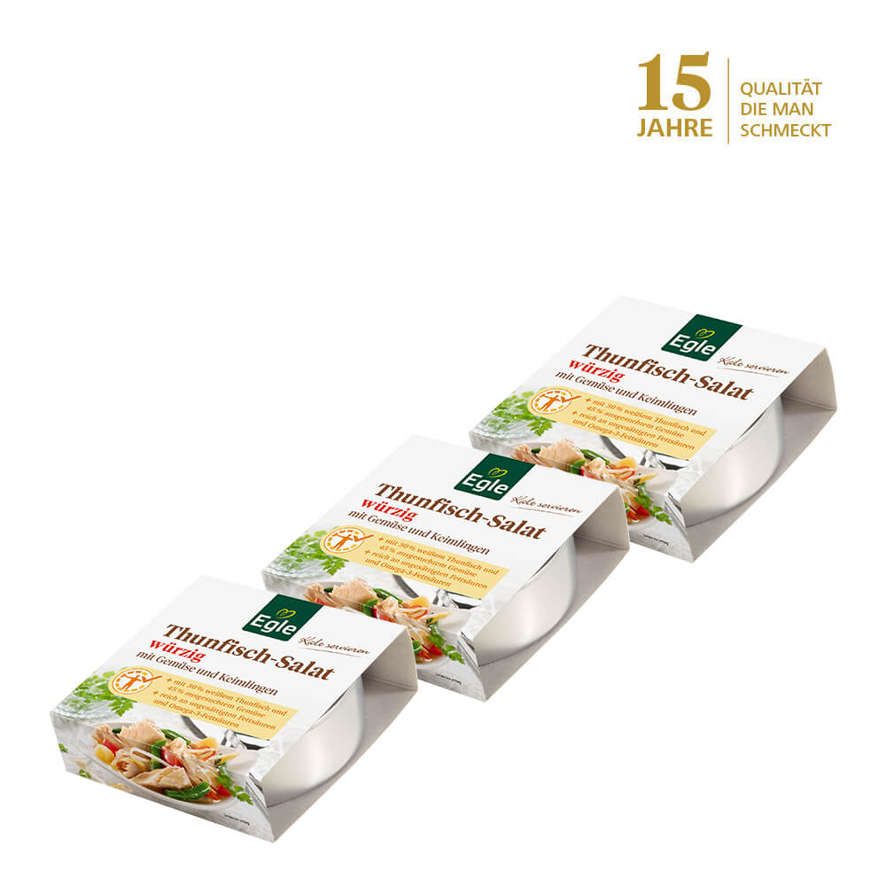 Thunfisch-Salat würzig 3 x 190 g – Jubiläums Angebot Thunfisch-Salat würzig 3 x 190 g – Jubiläums Angebot