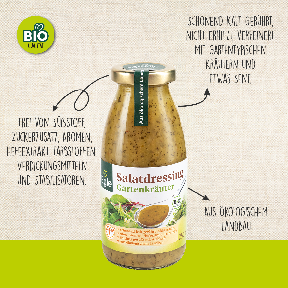 BIO Salatdressing Gartenkräuter, 2 x 250 ml