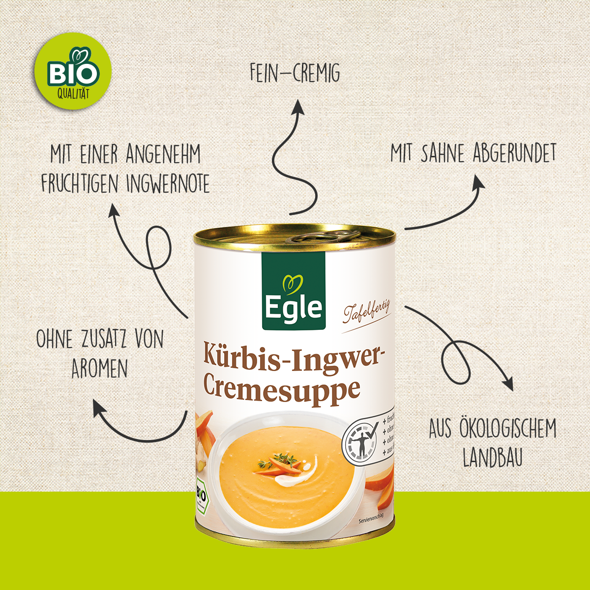 BIO Kürbis-Ingwer-Cremesuppe, 400 g