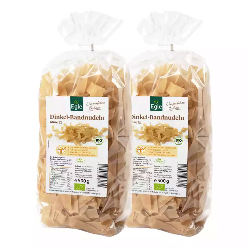 BIO Dinkel-Bandnudeln, 2 x 500 g
