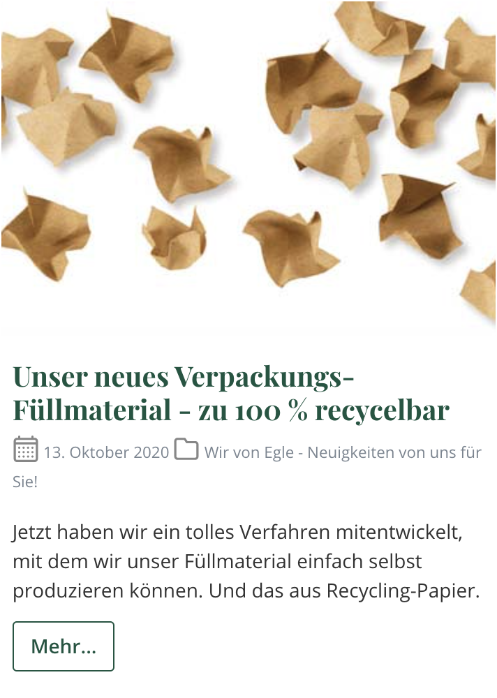 Unser Verpackungs-Füllmaterial - zu 100 % recycelbar