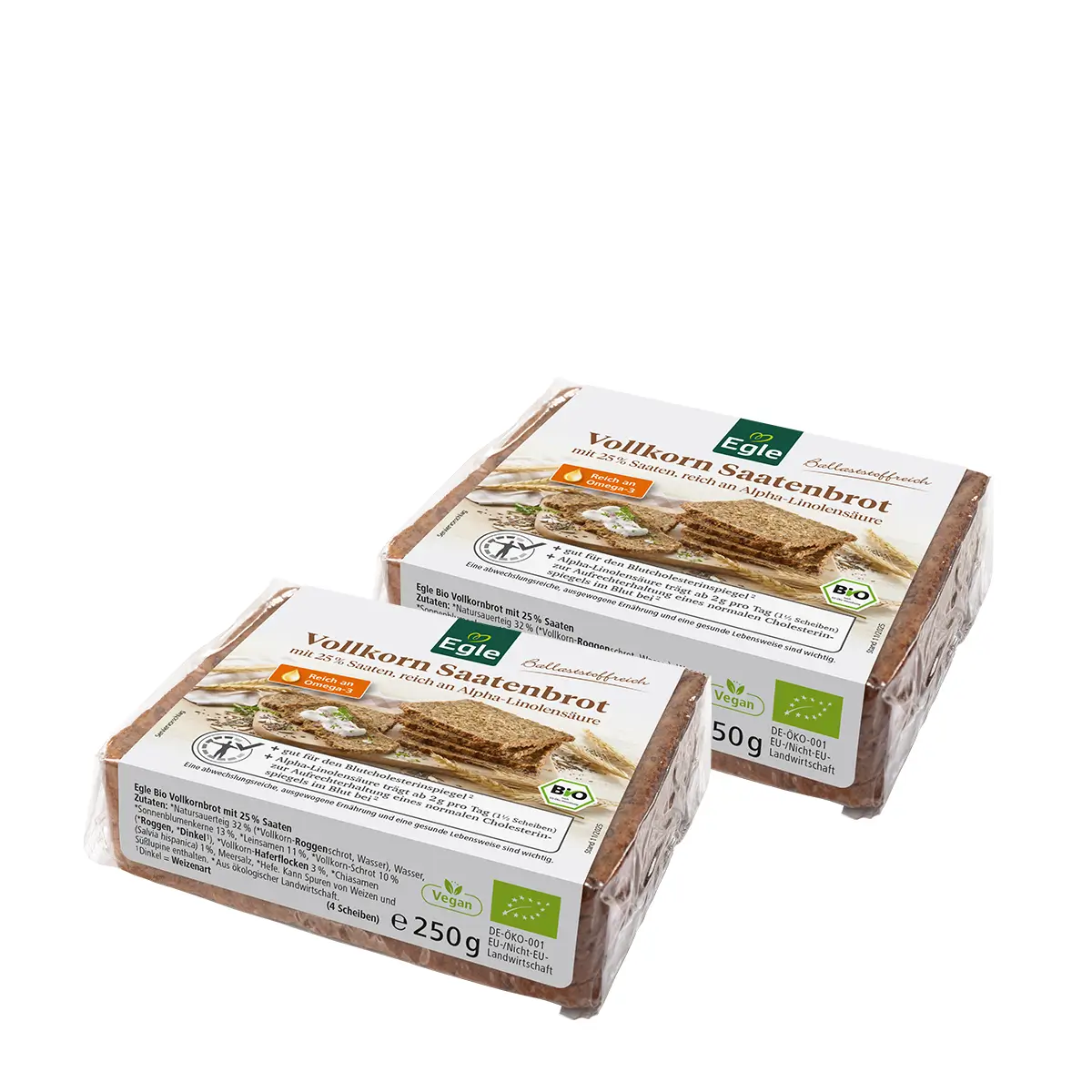Bio Vollkorn Saatenbrot, 2 x 250 g