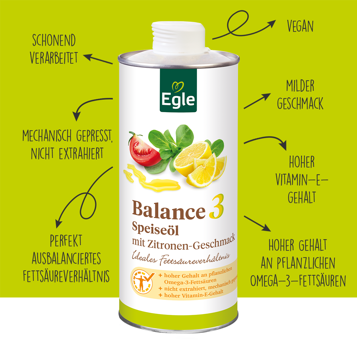 Balance 3 Speiseöl mit Zitronengeschmack, 0,75 l