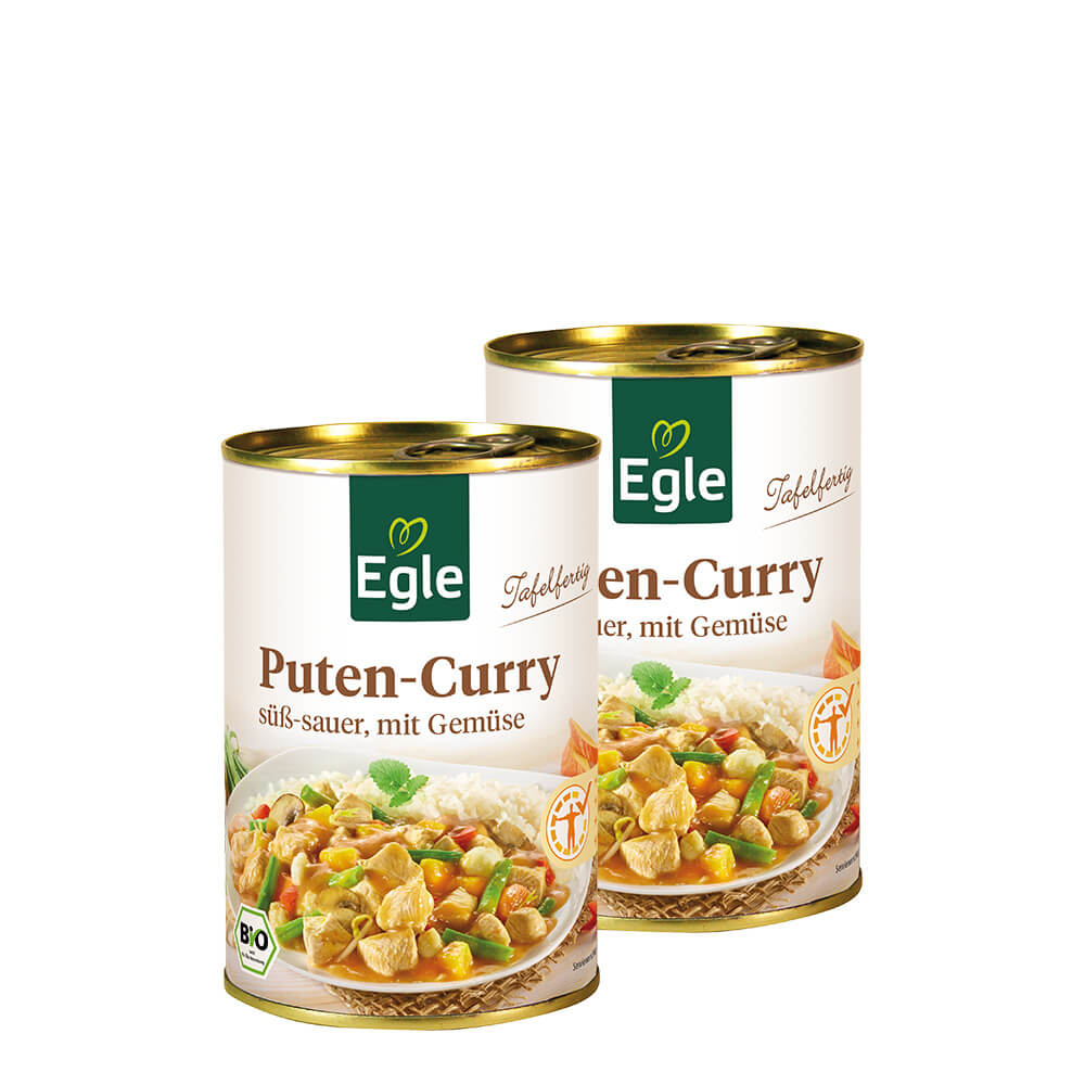 Bio Puten-Curry, süß-sauer, 2 x 400g