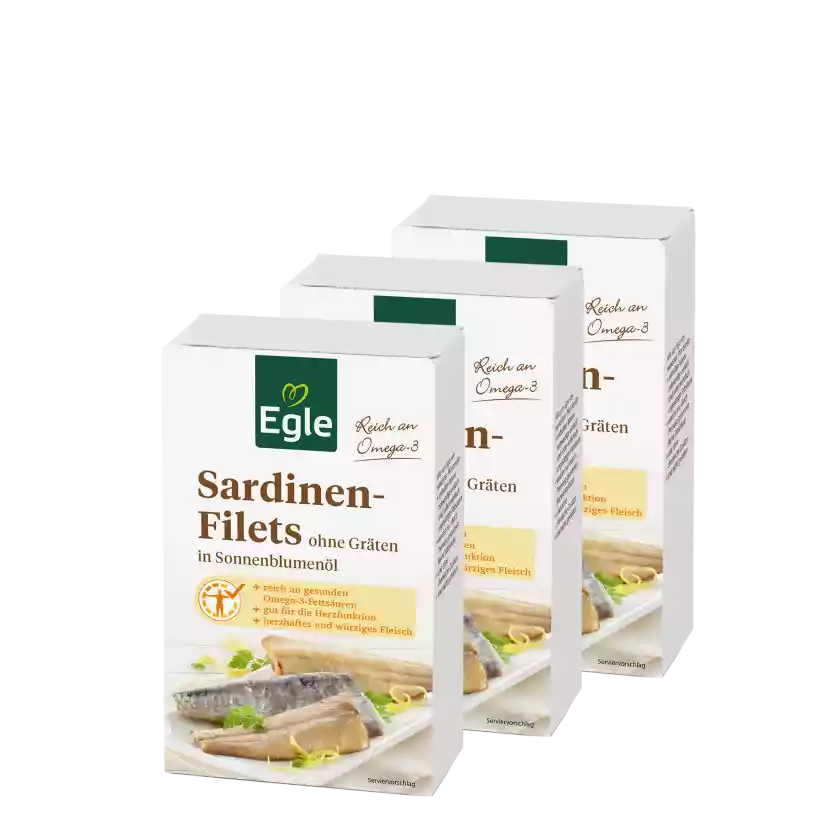 Sardinenfilets in Öl, 3 x 120 g