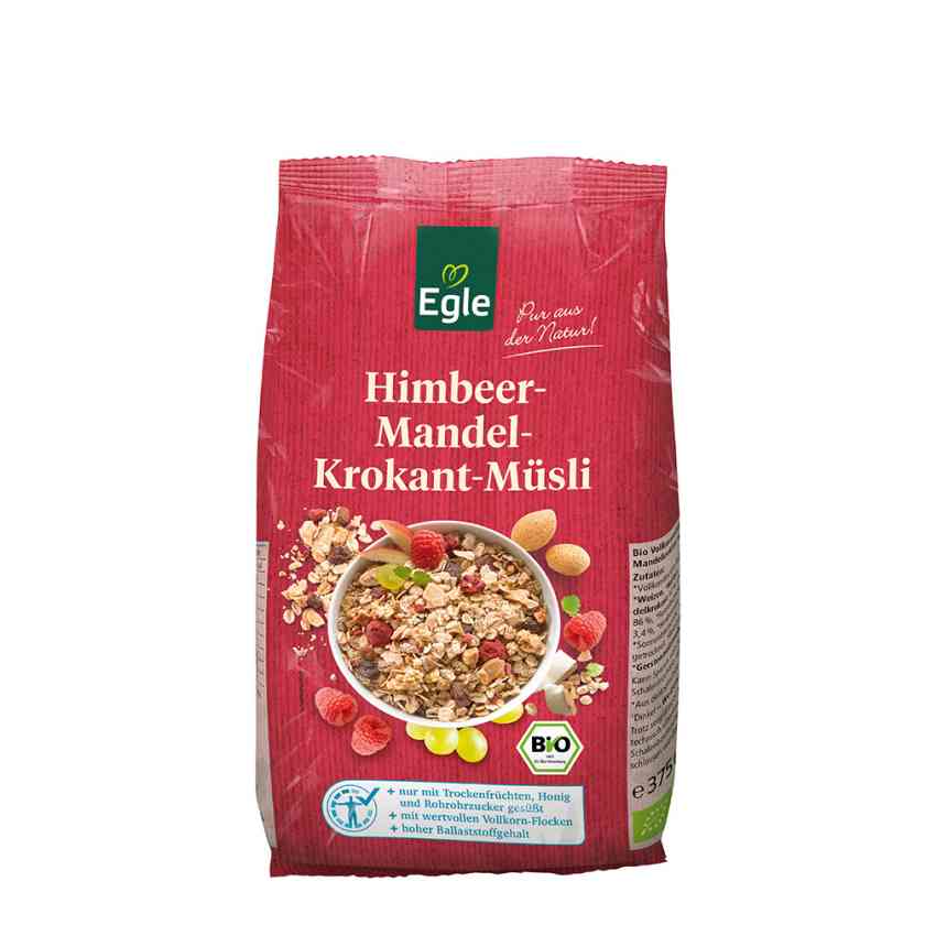 BIO Himbeer-Mandel-Krokant-Müsli, 375 g
