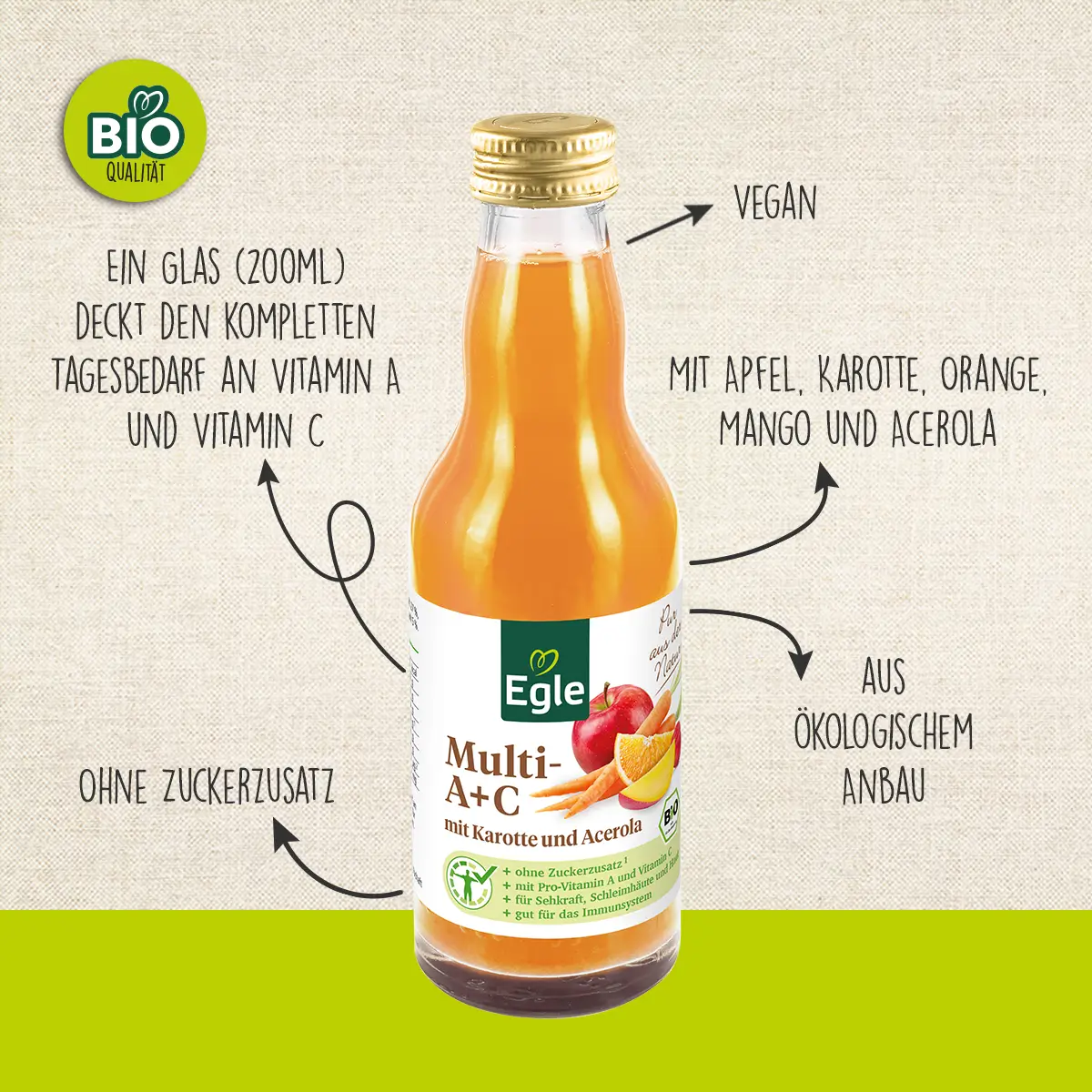 Bio Multi-A+C-Saft, 200 ml