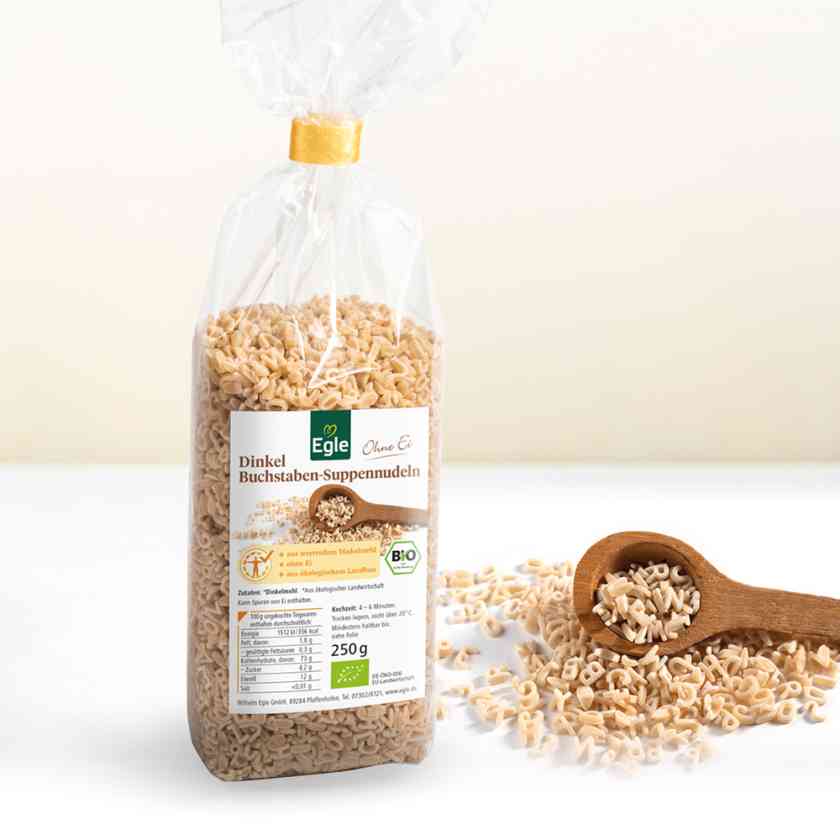 BIO Dinkel-Buchstaben-Suppennudeln, 250 g