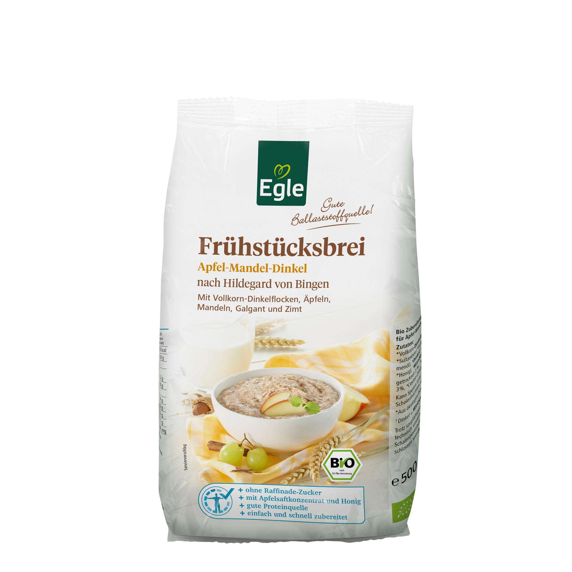 Bio Frühstücksbrei Apfel-Mandel-Dinkel, 500 g