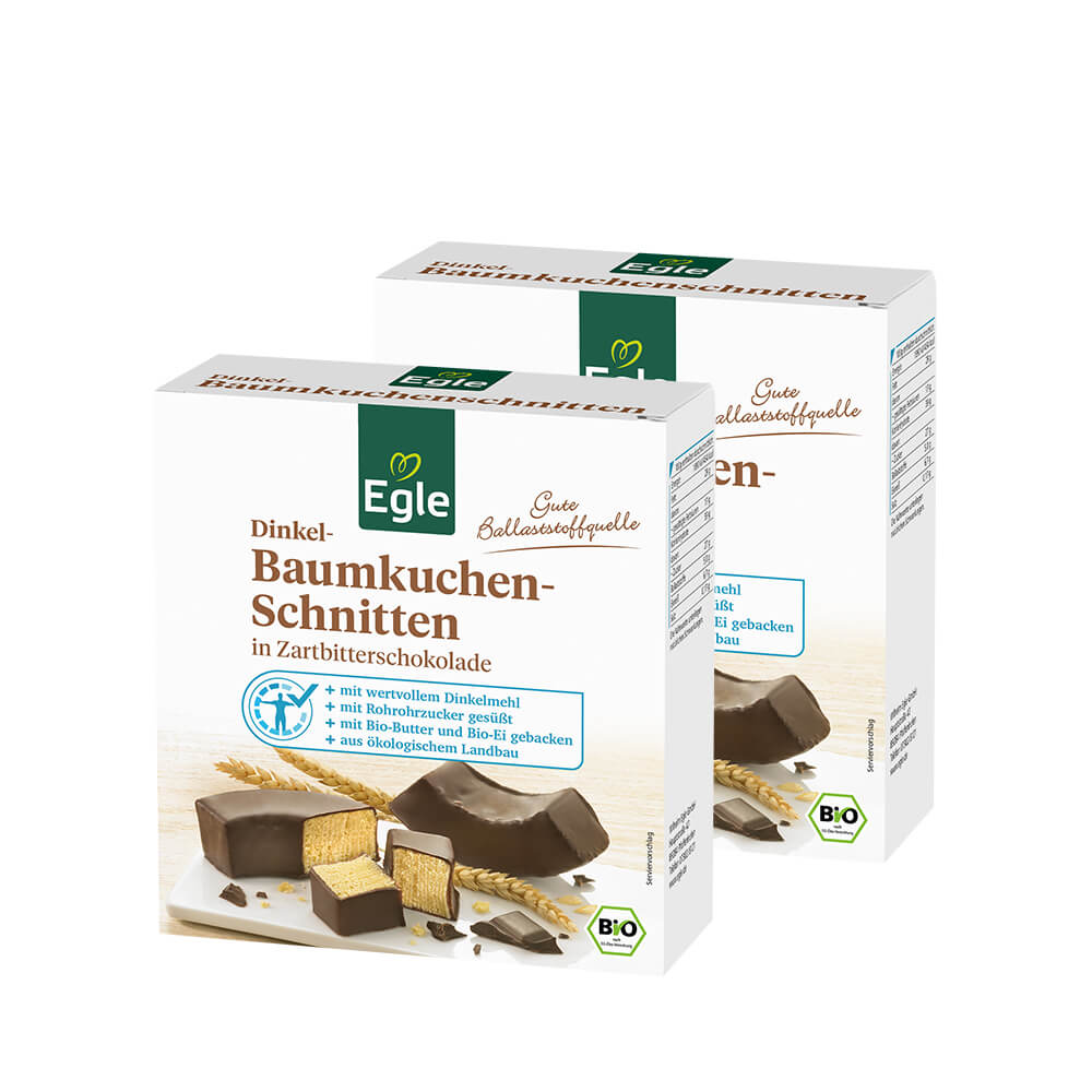 Bio Dinkel-Baumkuchenschnitten, 2 x 100 g