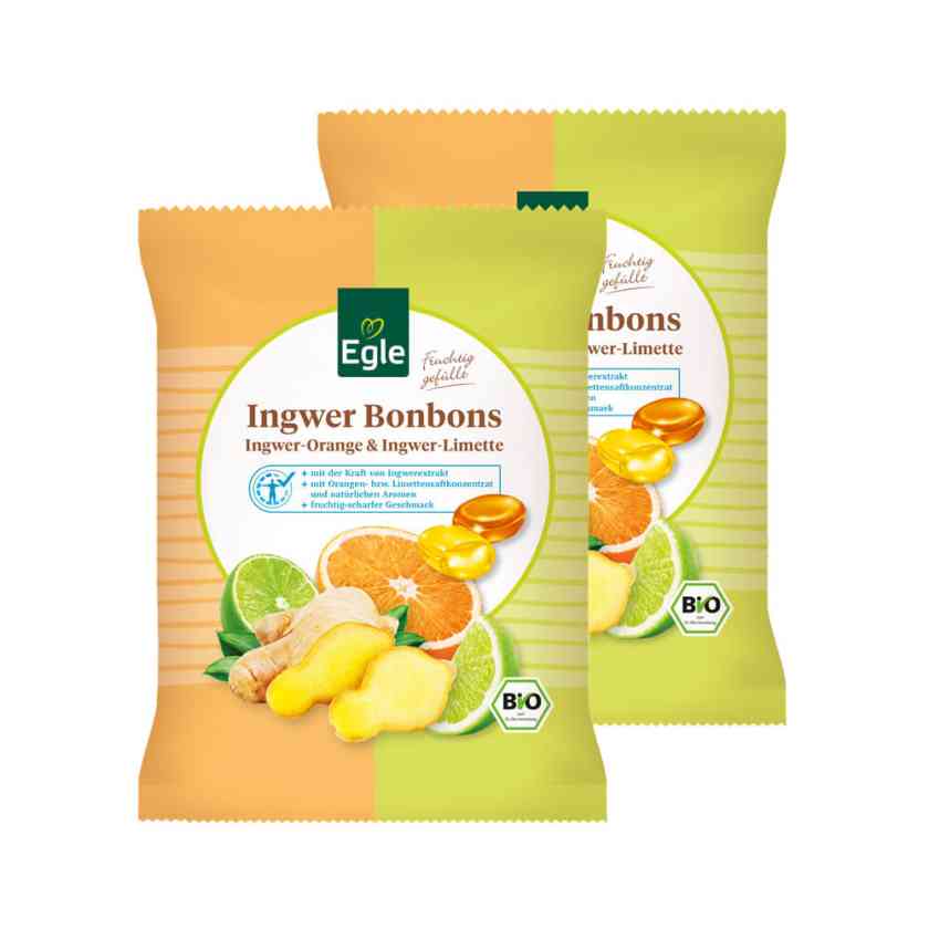 BIO Ingwer Bonbons, 2 x 75g
