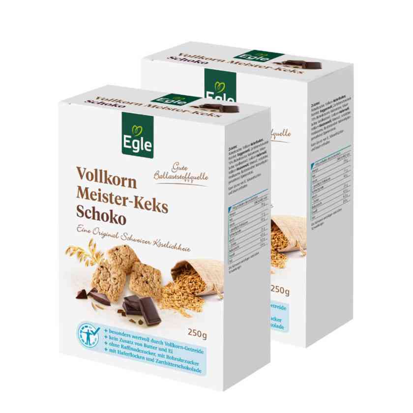 Vollkorn-Meisterkeks Schoko, 2 x 250 g