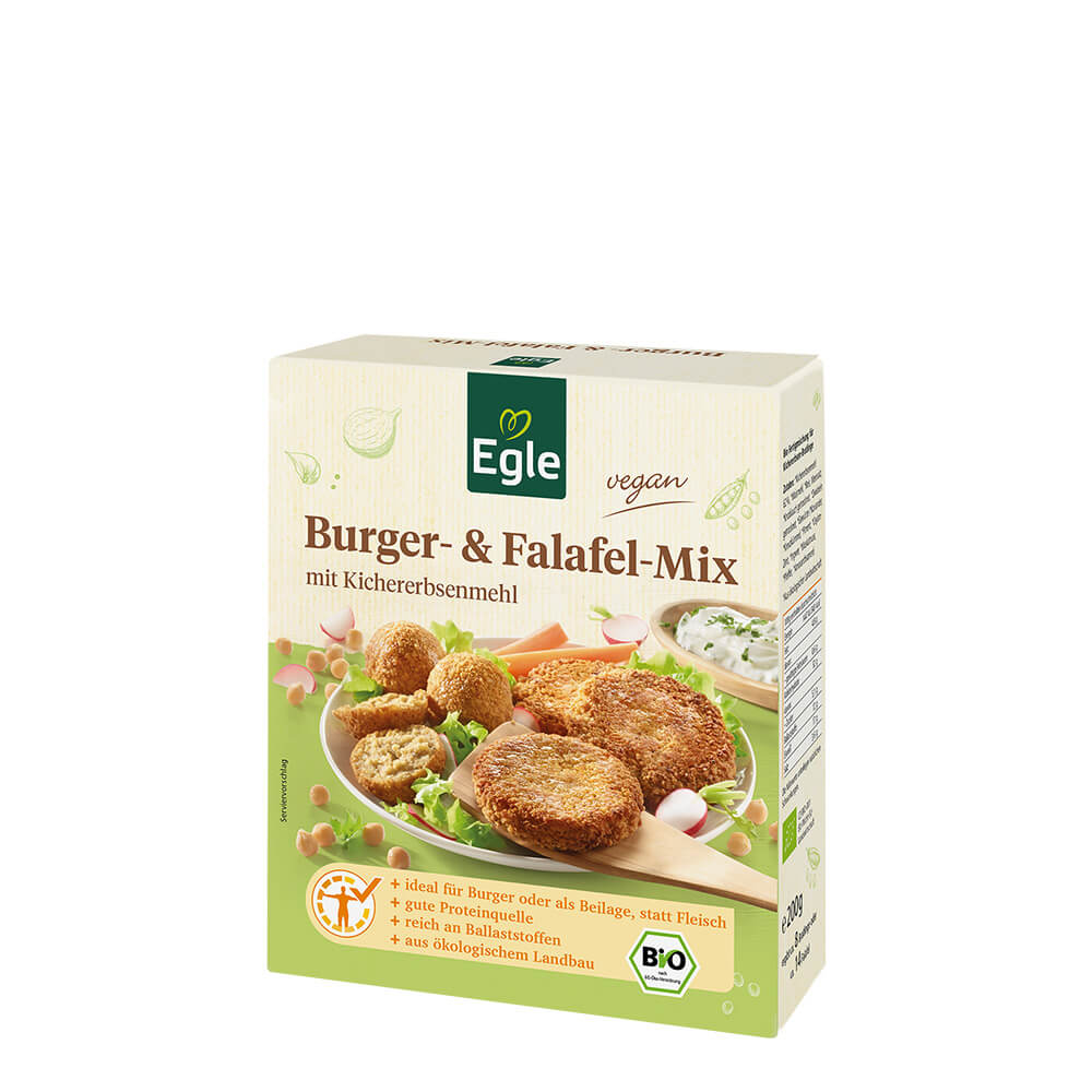  Bio Burger- & Falafel-Mix mit Kichererbsenmehl, 200 g