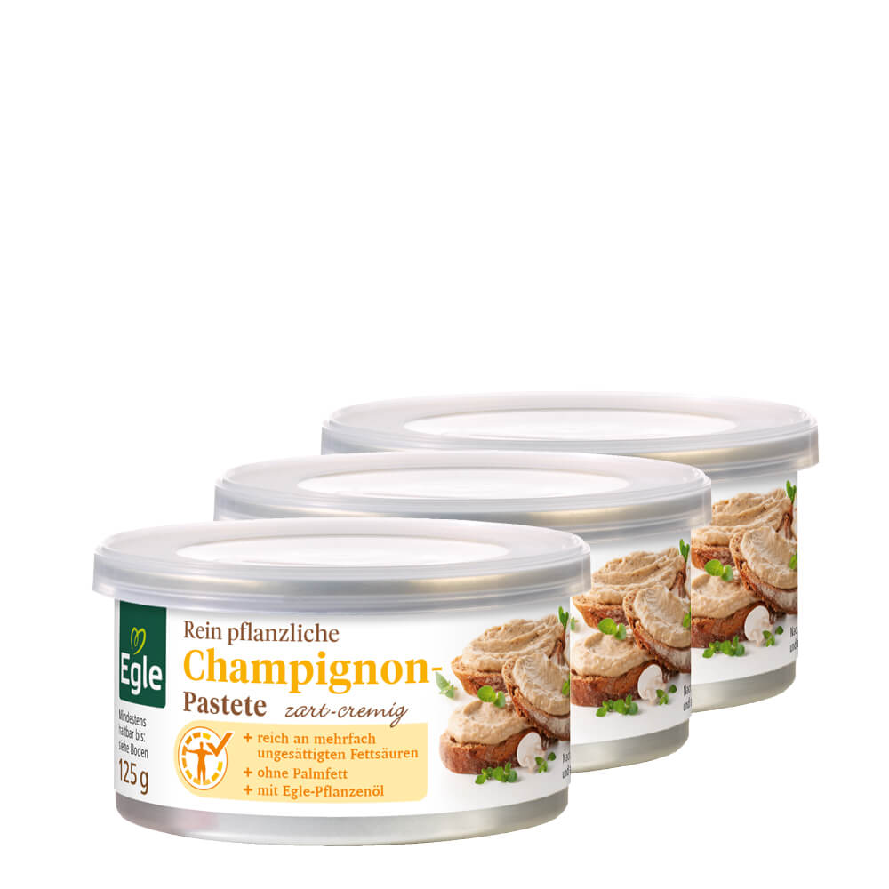 Rein pflanzliche Champignon-Pastete, 3 x 125 g